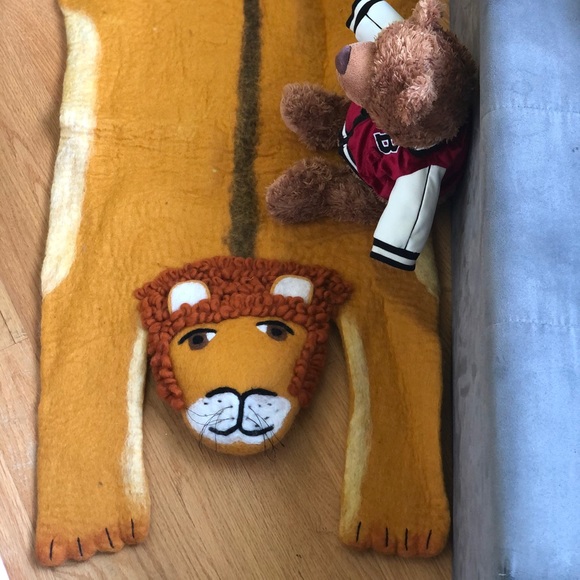 KIDS RUG CHILDREN ANIMAL LION WOOL RUG - Picture 3 of 5